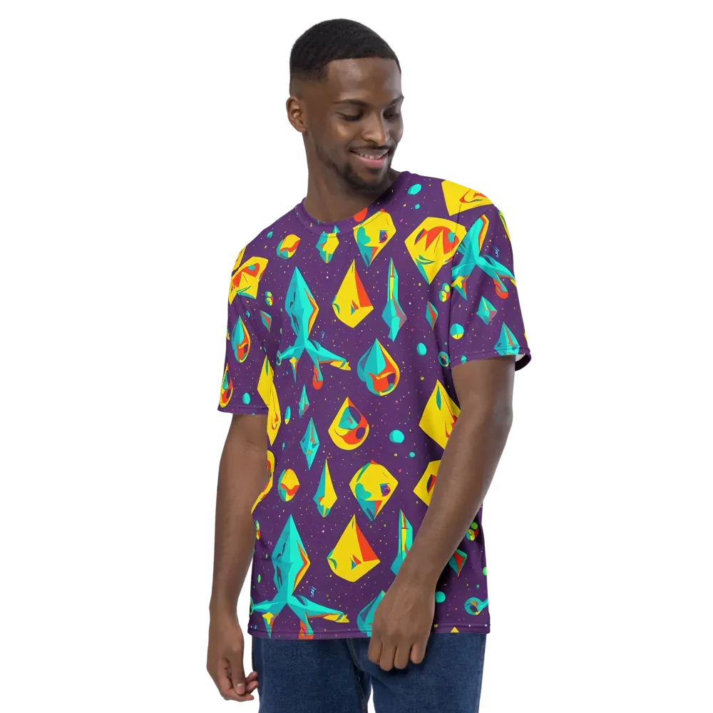 Cascading Prism on Men's Crew Neck T-Shirt — Left