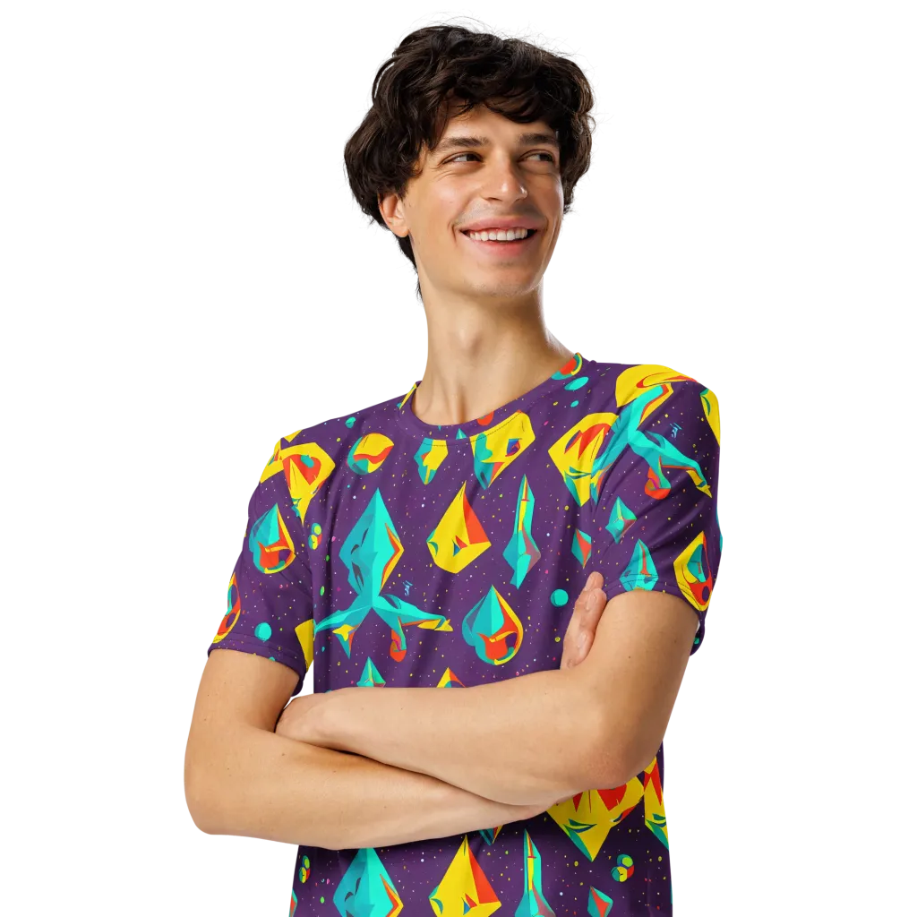 Cascading Prism on Men's Crew Neck T-Shirt — Left Front
