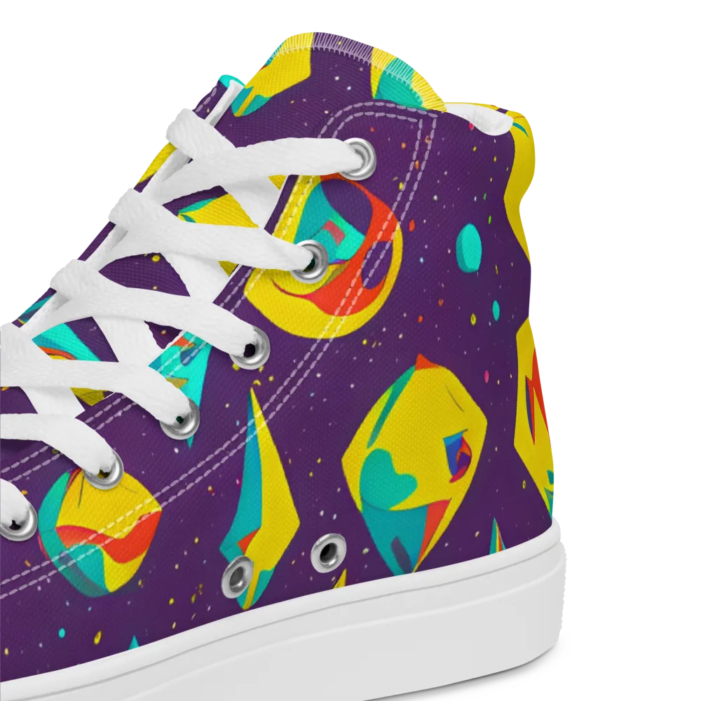 Cascading Prism on Men's High Top Canvas Shoes — Product details 2