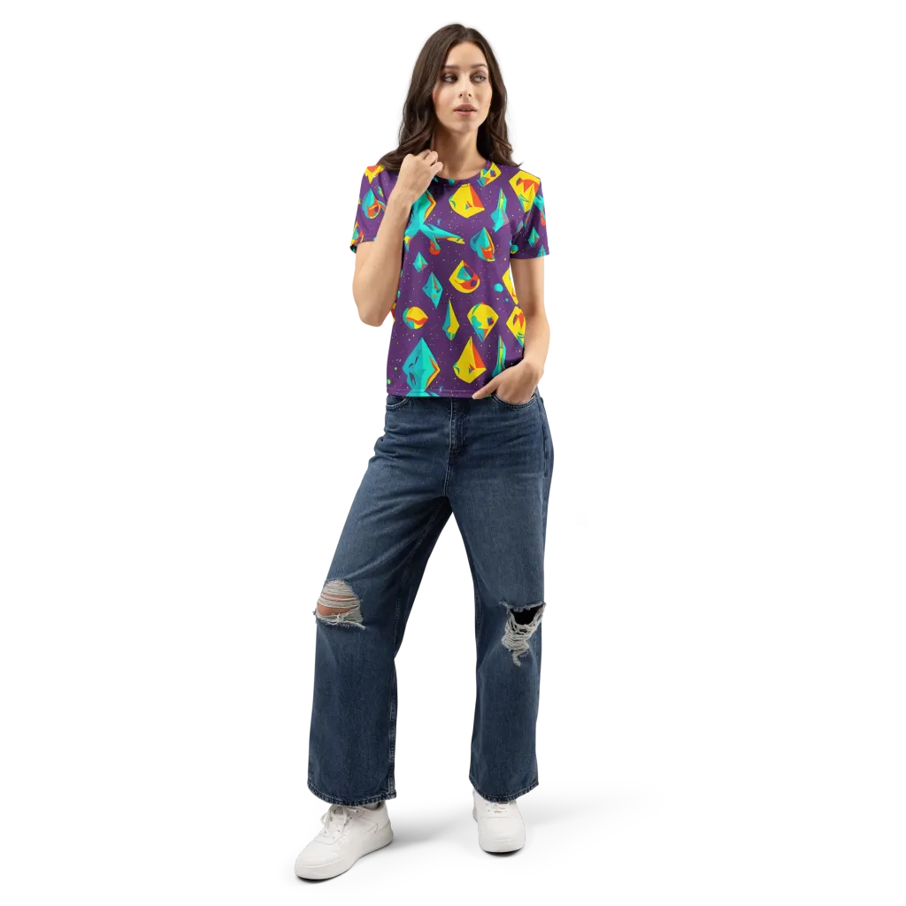 Cascading Prism on Women's Crew Neck T-Shirt — Front