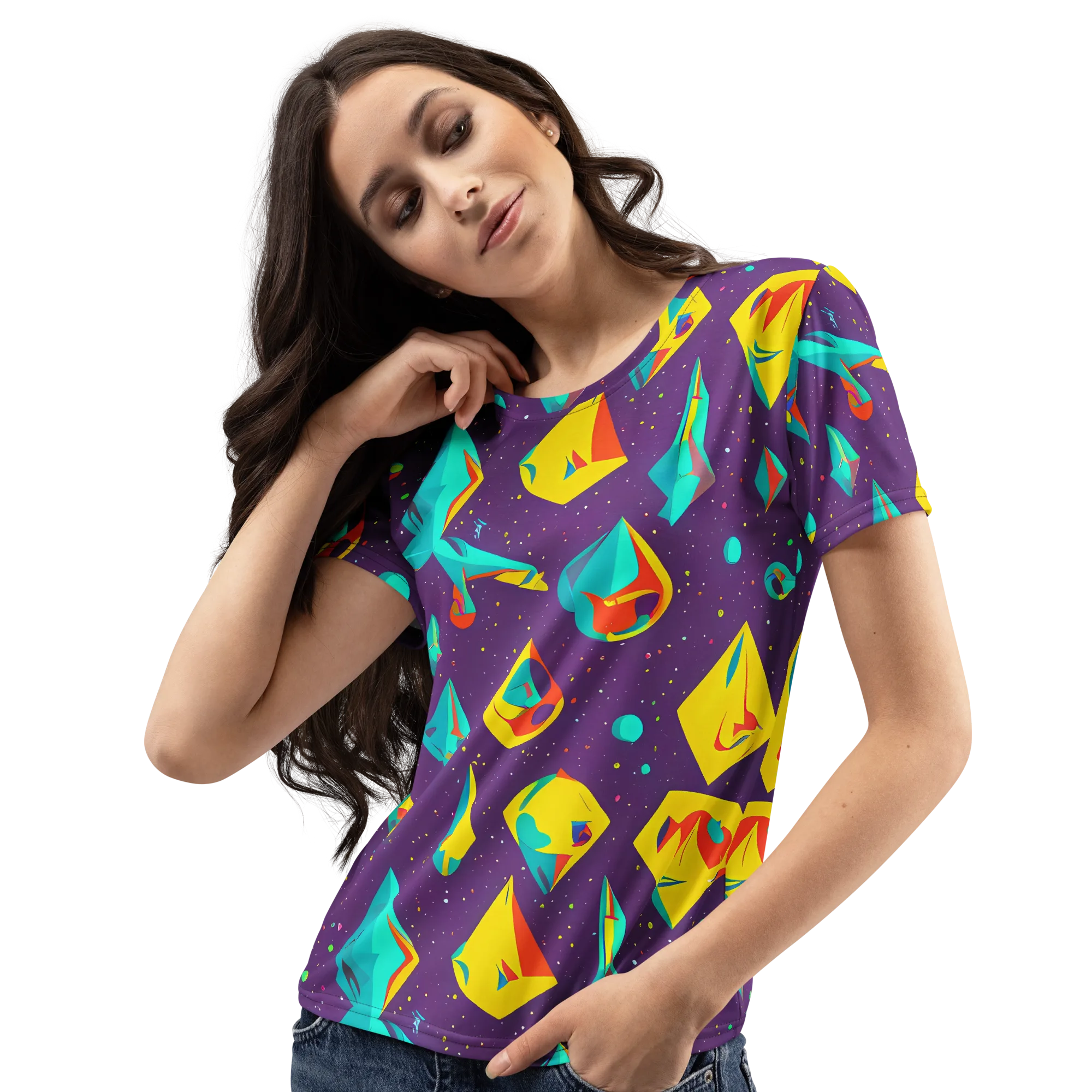 Cascading Prism on Women's Crew Neck T-Shirt — Left Front