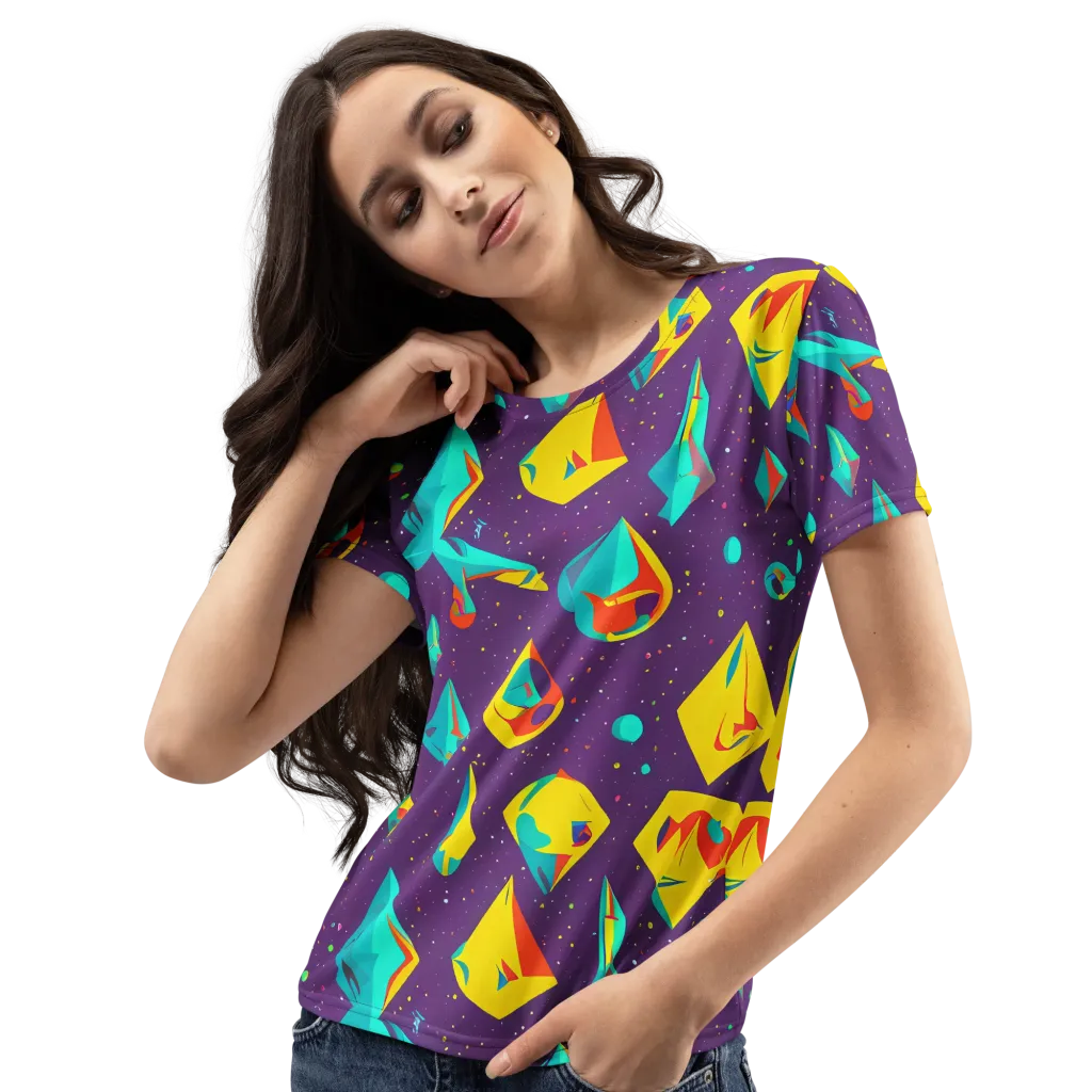 Cascading Prism on Women's Crew Neck T-Shirt — Left Front