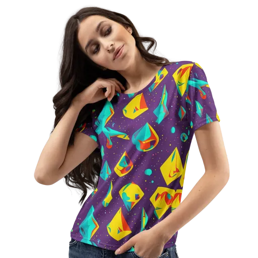 Cascading Prism on a Women's Crew Neck T-Shirt