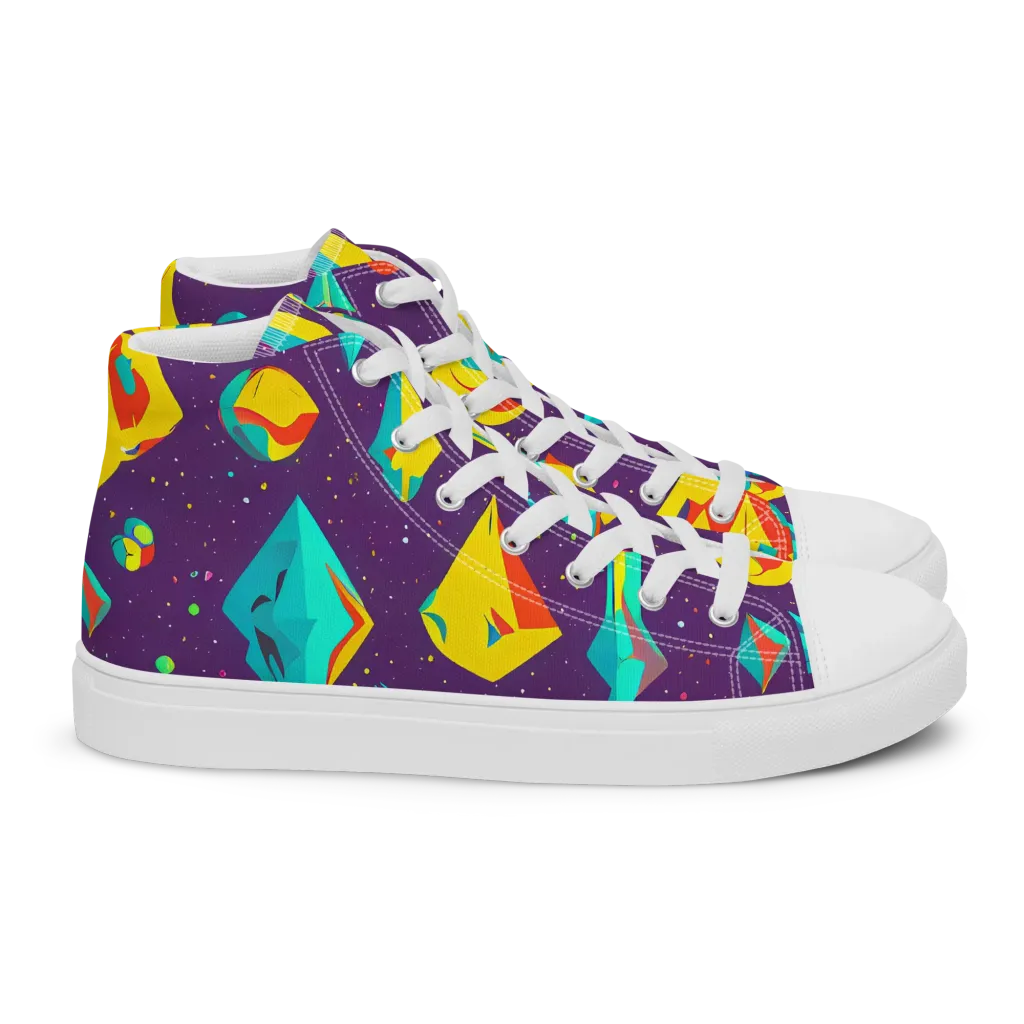 Cascading Prism on Women's High Top Canvas Shoes — Right