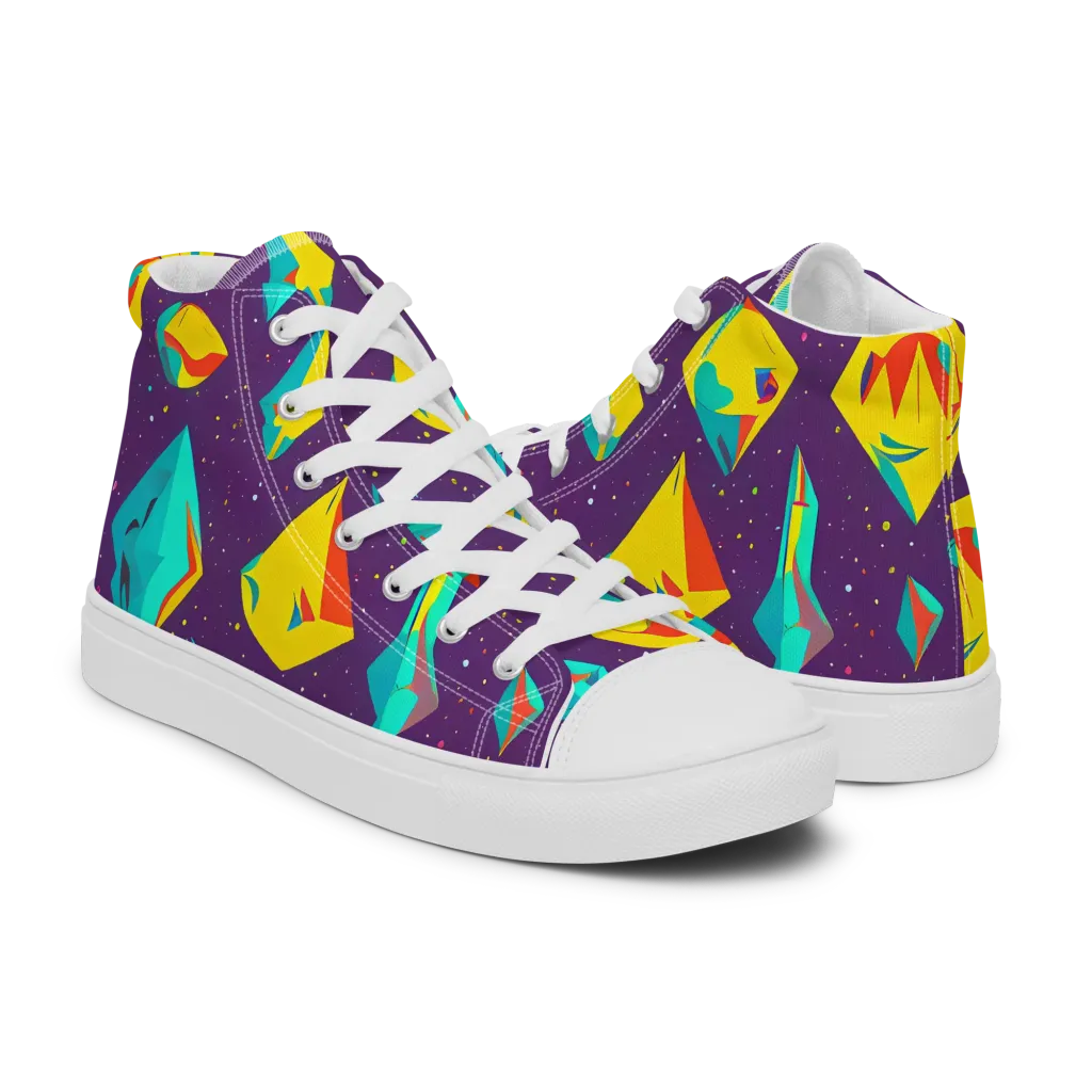 Cascading Prism on Women's High Top Canvas Shoes — Right