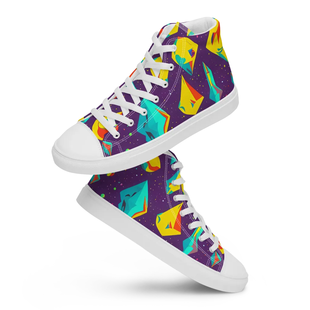 Cascading Prism on Women's High Top Canvas Shoes — Front