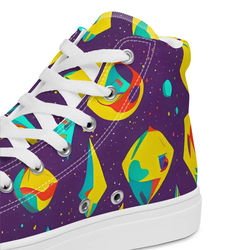 Cascading Prism on Women's High Top Canvas Shoes — Product details 2