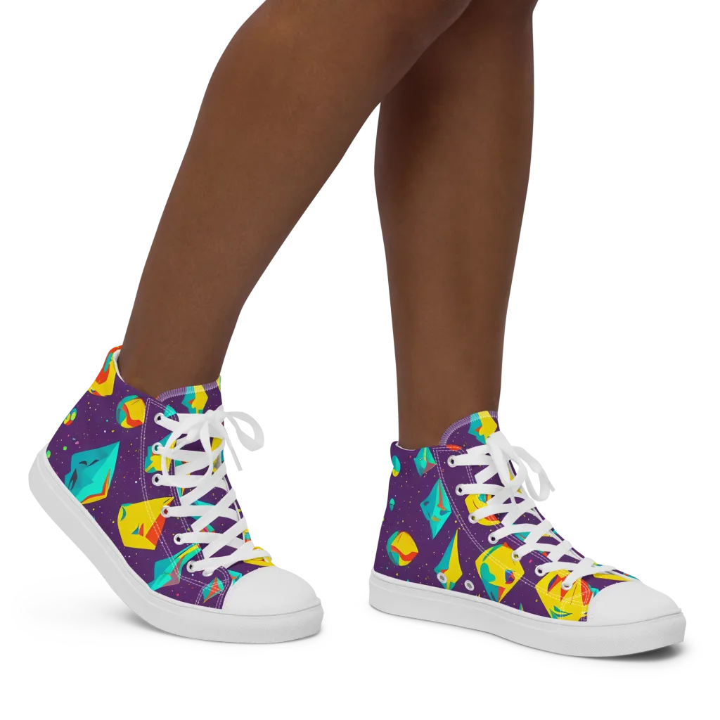 Cascading Prism on Women's High Top Canvas Shoes — Right