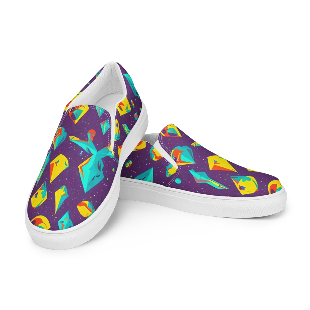 Cascading Prism on Men's Slip-On Canvas Shoes — Left Front