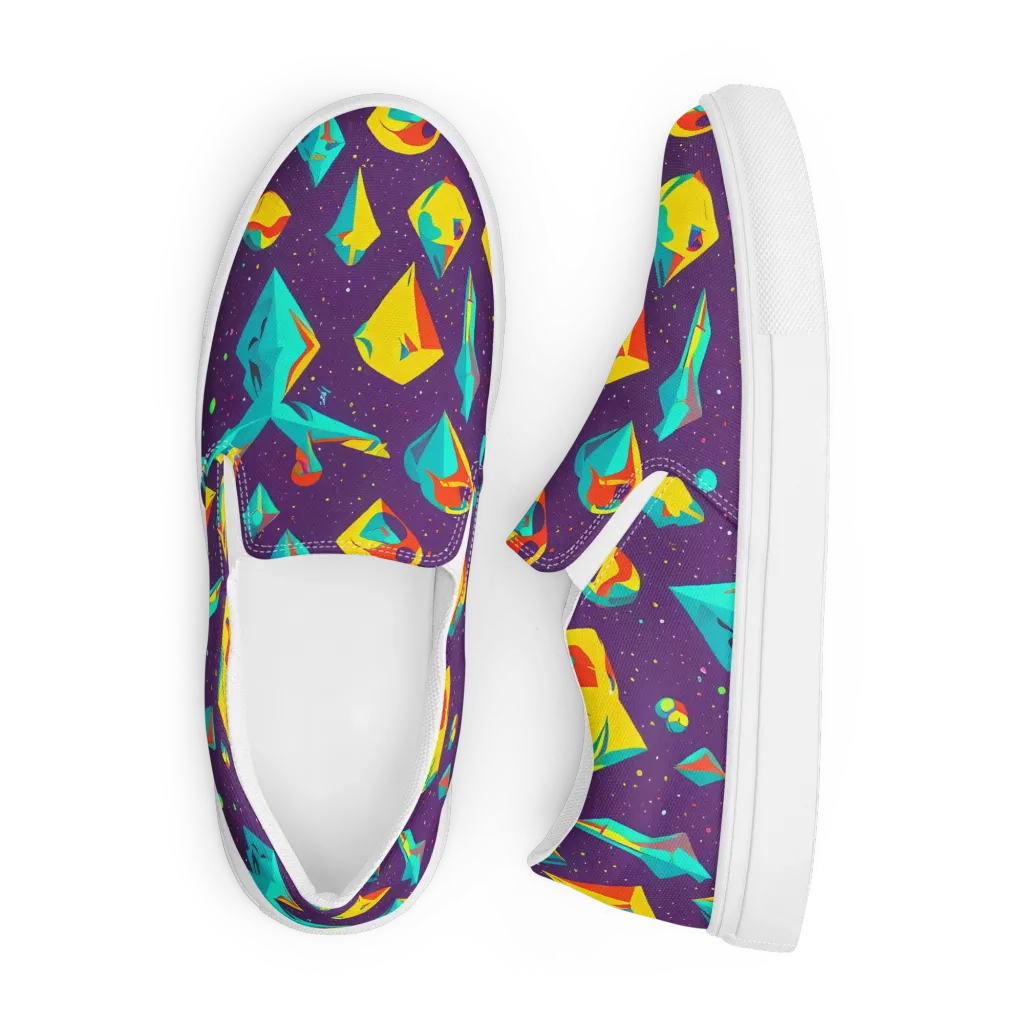 Cascading Prism on Men's Slip-On Canvas Shoes — Front