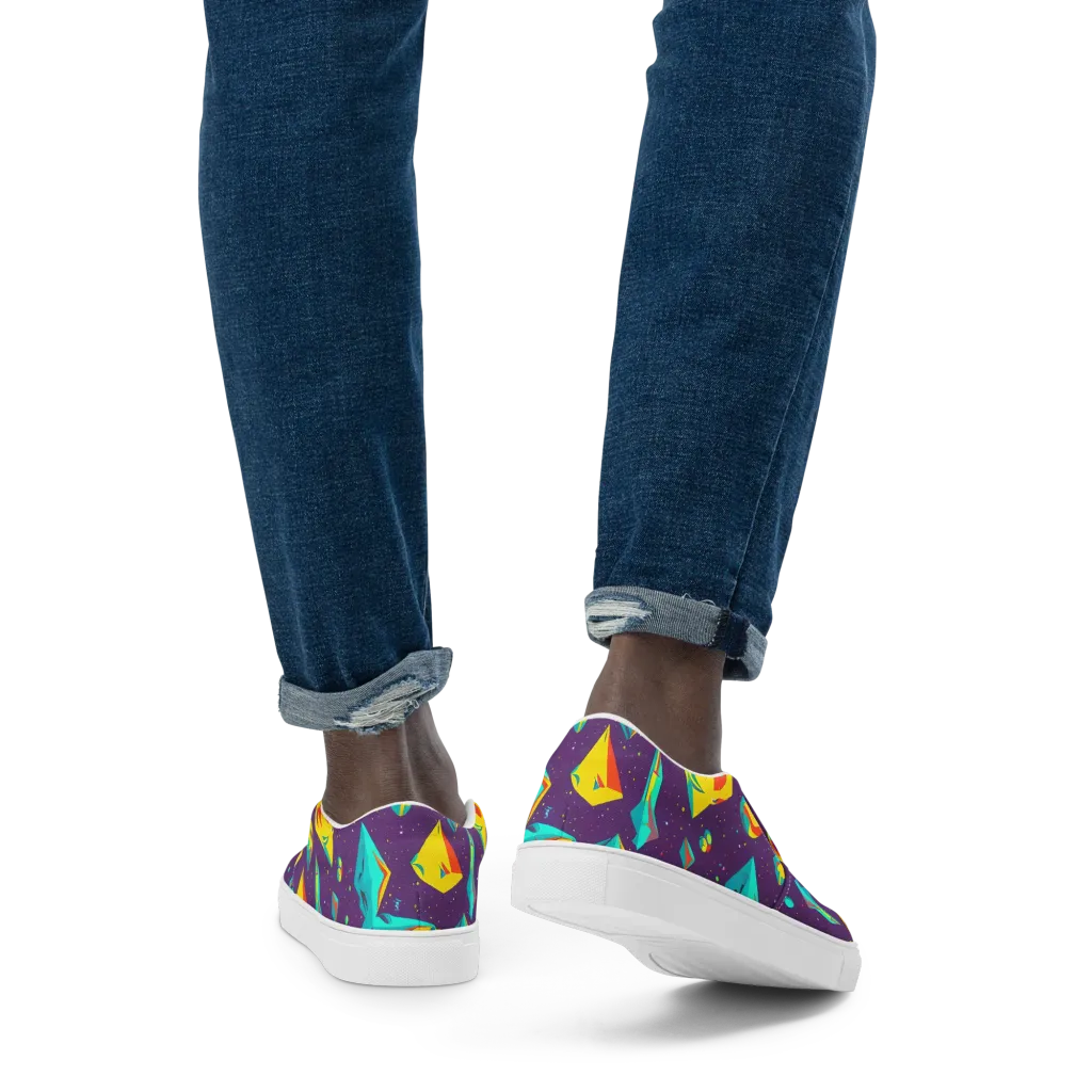 Cascading Prism on Men's Slip-On Canvas Shoes — Back