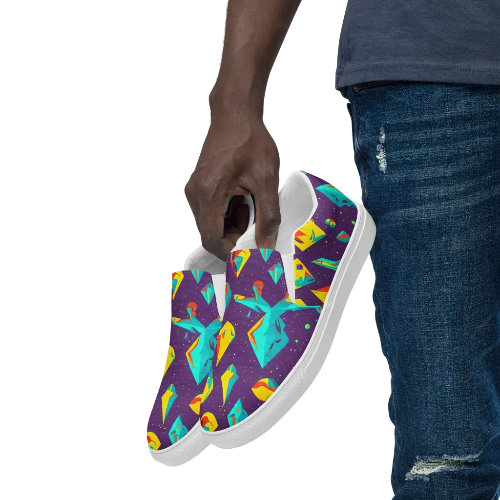Cascading Prism on Men's Slip-On Canvas Shoes — Left Front