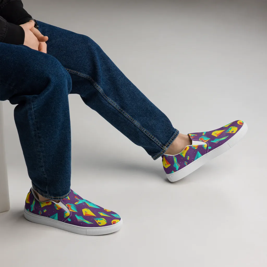 Cascading Prism on Men's Slip-On Canvas Shoes — Right