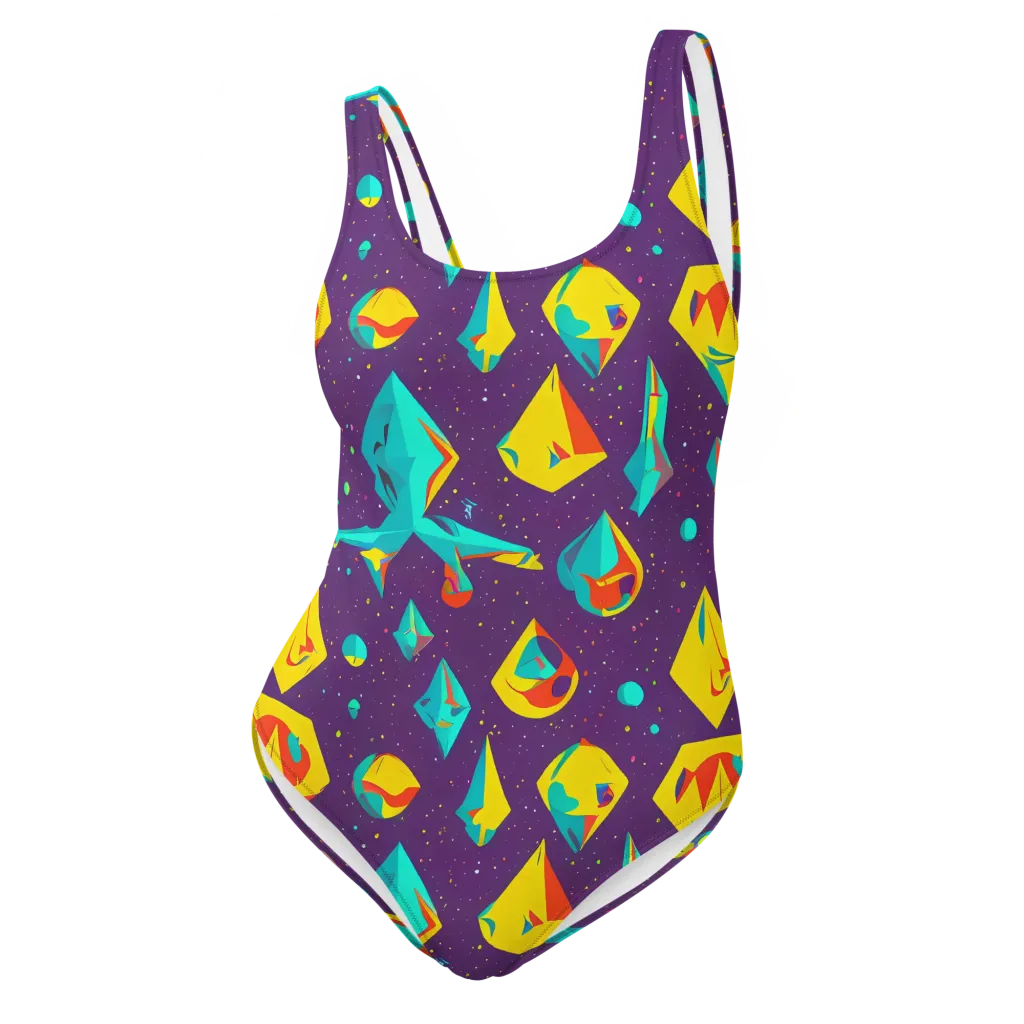 Cascading Prism on One-Piece Swimsuit — Front