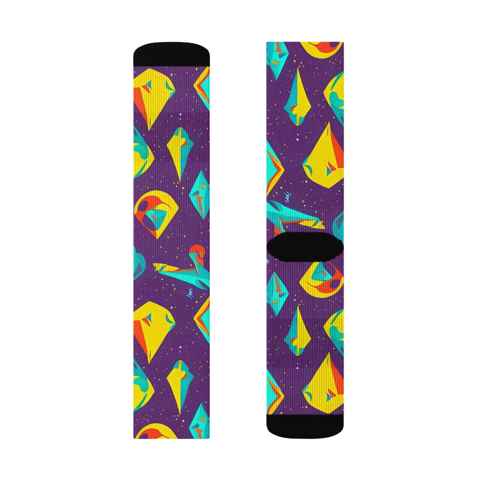 Cascading Prism on Socks — Left Sock