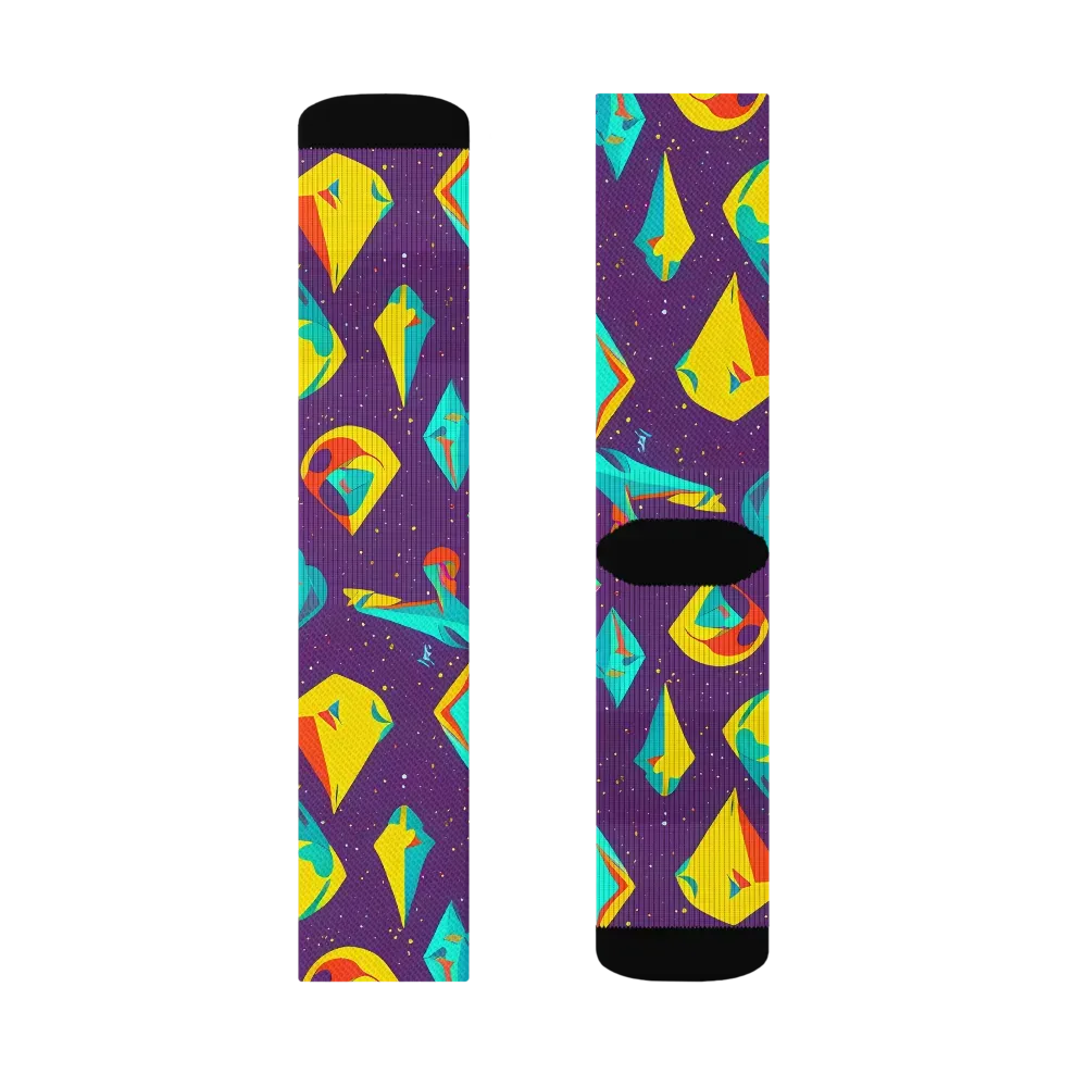 Cascading Prism on Socks — Right Sock