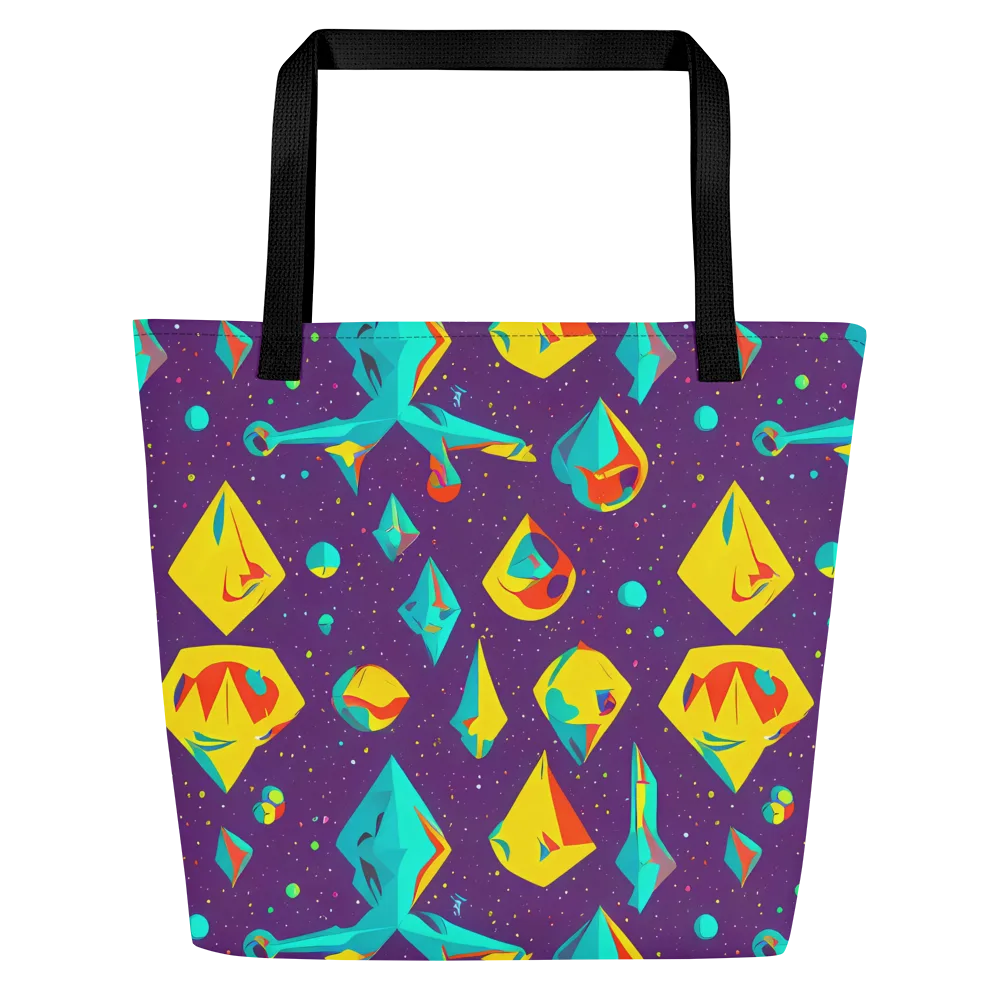 Cascading Prism on Large Tote Bag W/ Pocket — Front