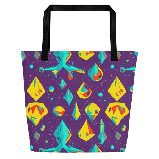 Cascading Prism on a Large Tote Bag W/ Pocket