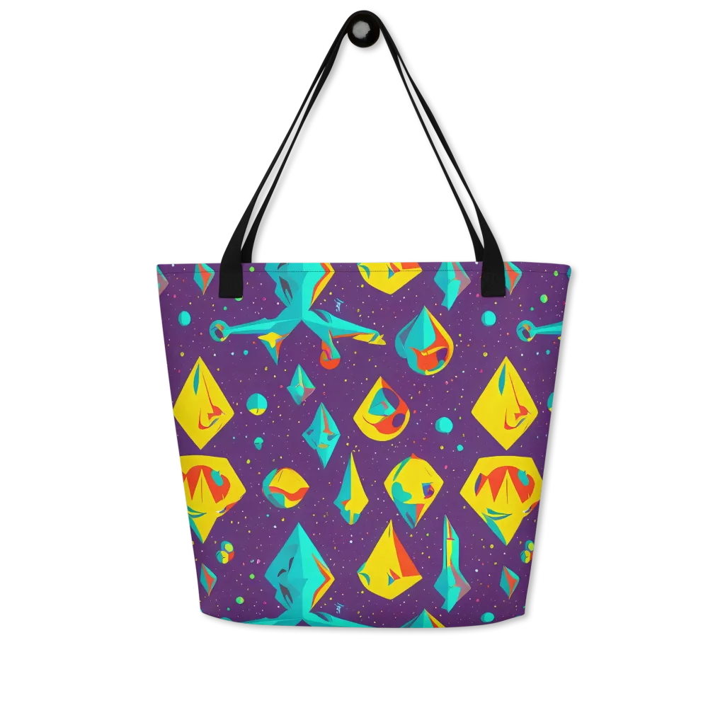 Cascading Prism on Large Tote Bag W/ Pocket — Front