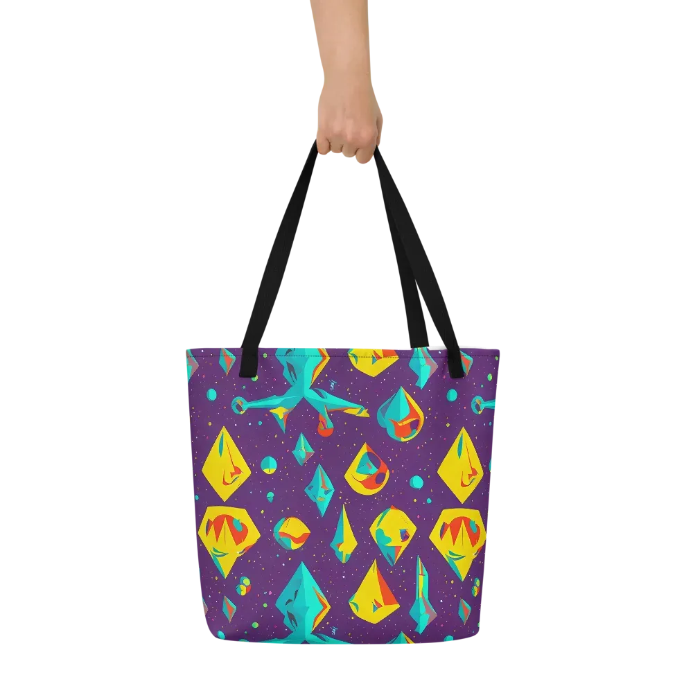 Cascading Prism on Large Tote Bag W/ Pocket — Front