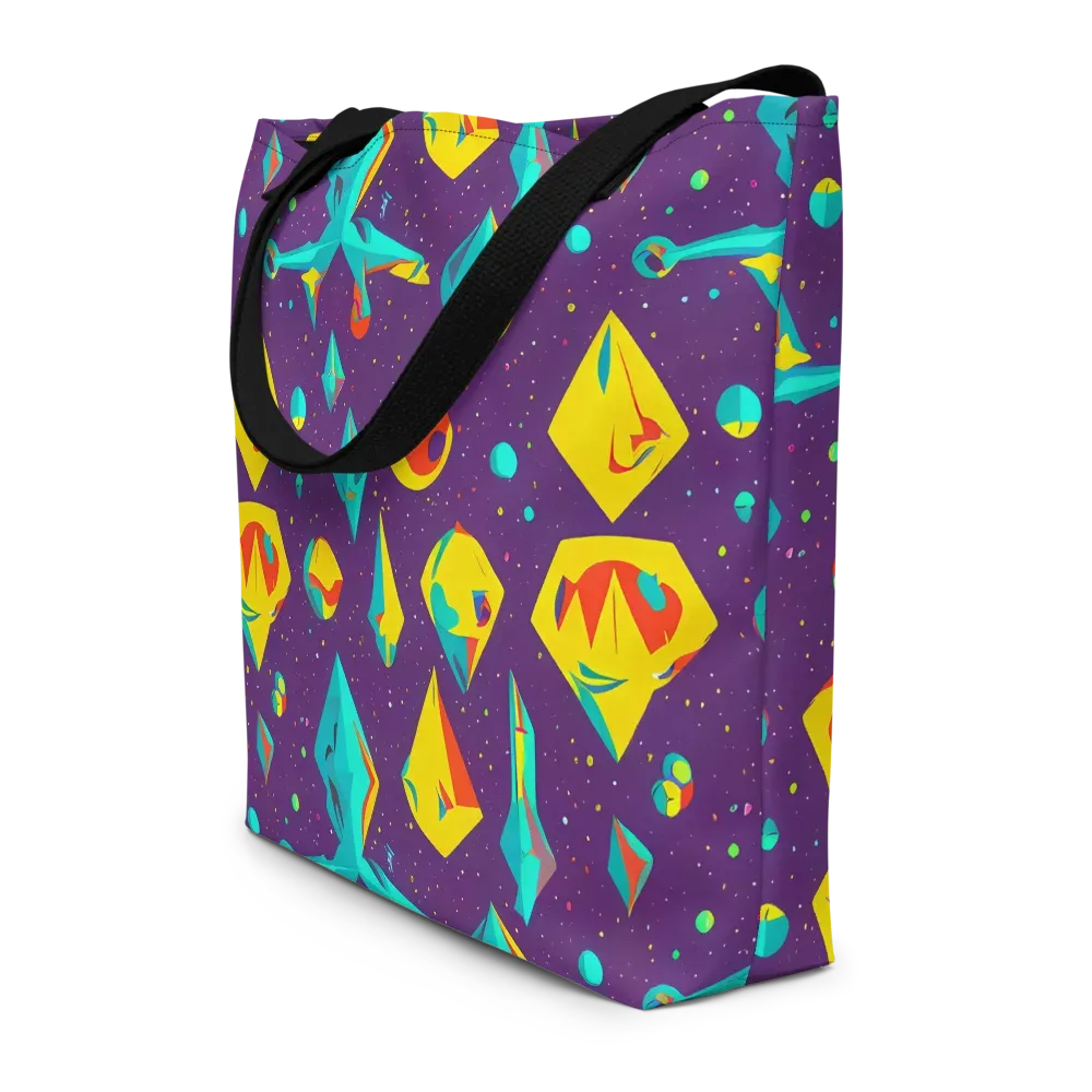Cascading Prism on Large Tote Bag W/ Pocket — Front