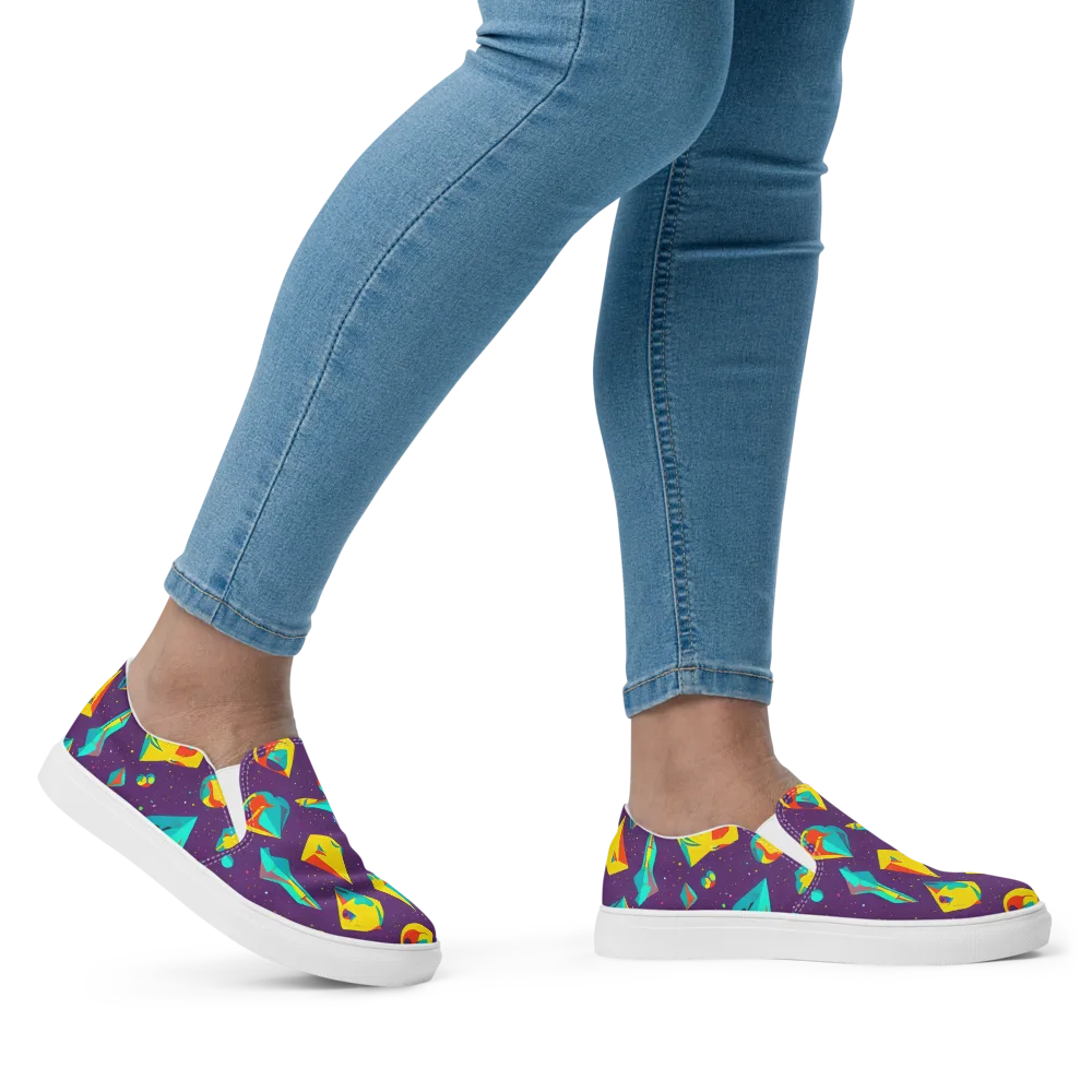 Cascading Prism on Women's Slip-On Canvas Shoes — Right
