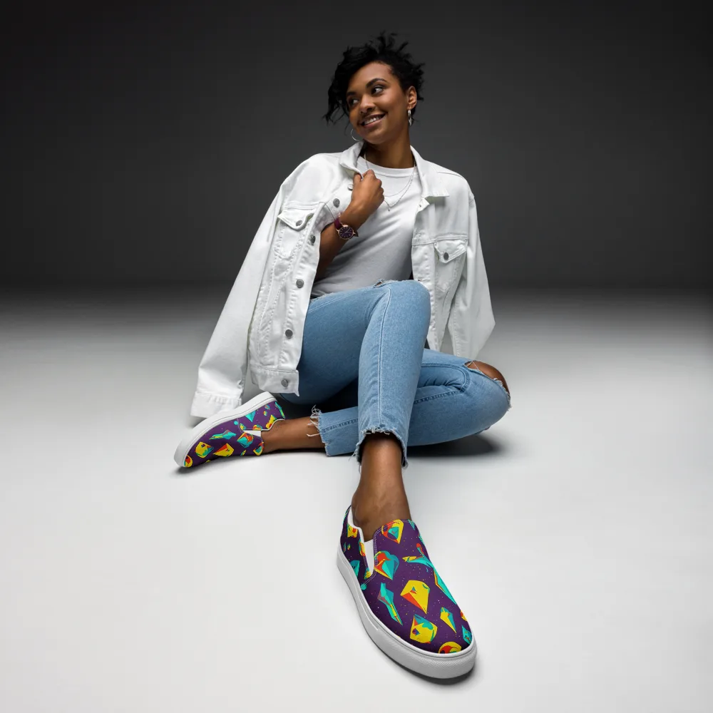 Cascading Prism on Women's Slip-On Canvas Shoes — Front