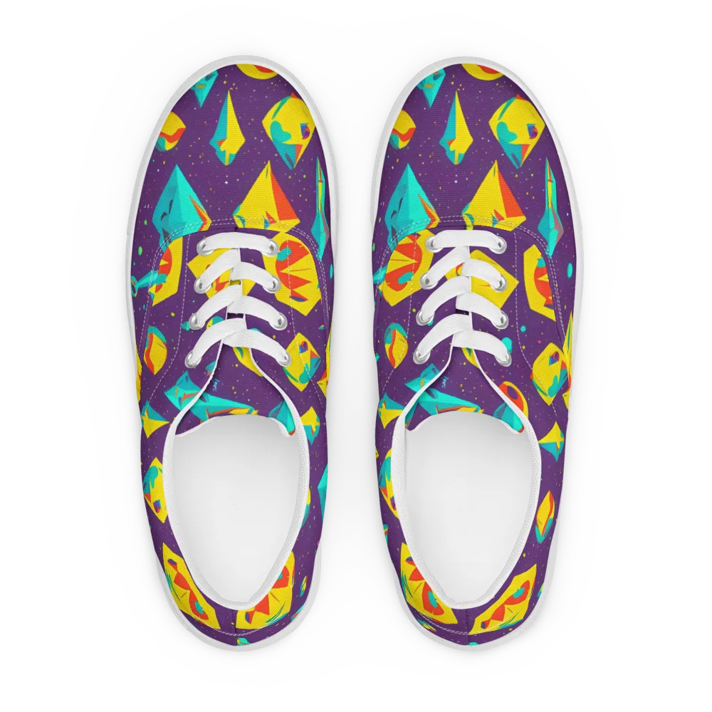 Cascading Prism on Men's Lace-Up Canvas Shoes — Front