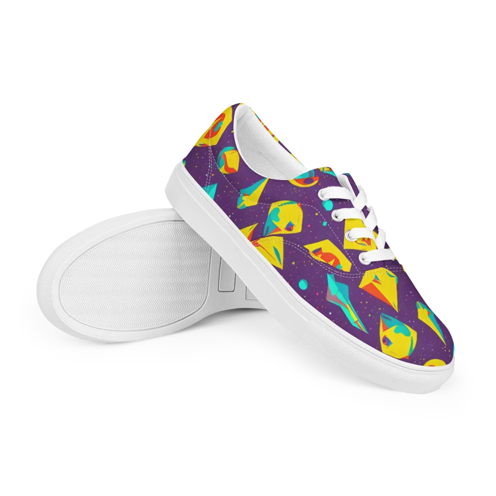 Cascading Prism on Men's Lace-Up Canvas Shoes — Right Front