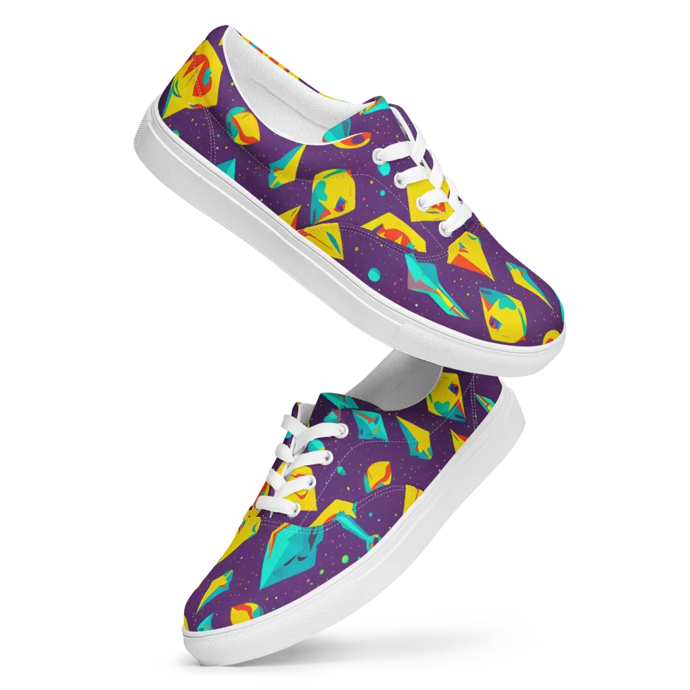 Cascading Prism on Men's Lace-Up Canvas Shoes — Front