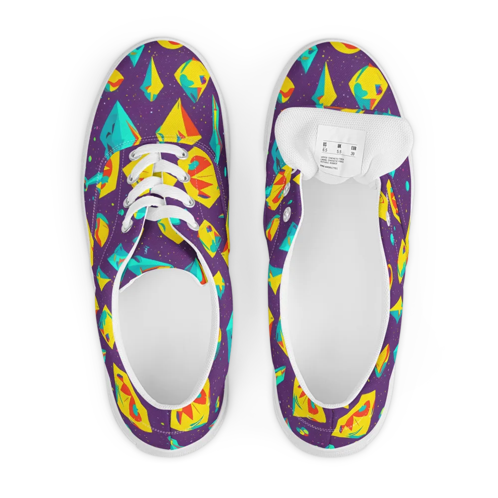 Cascading Prism on Men's Lace-Up Canvas Shoes — Front