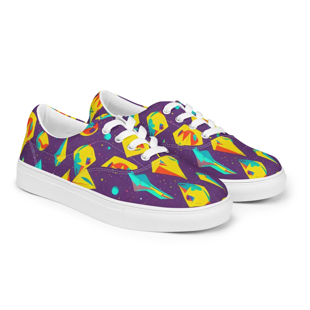 Cascading Prism on Men's Lace-Up Canvas Shoes — Right Front