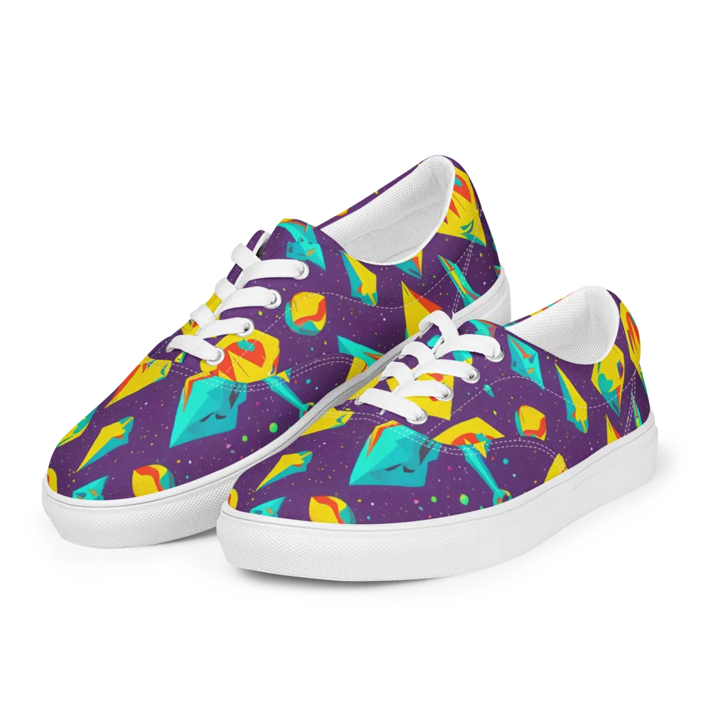 Cascading Prism on Men's Lace-Up Canvas Shoes — Left Front