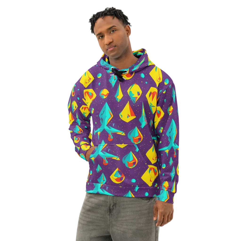 Cascading Prism on Cotton Hoodie — Left Front