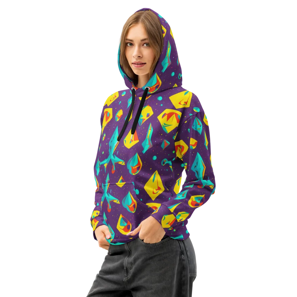 Cascading Prism on Cotton Hoodie — Left Front