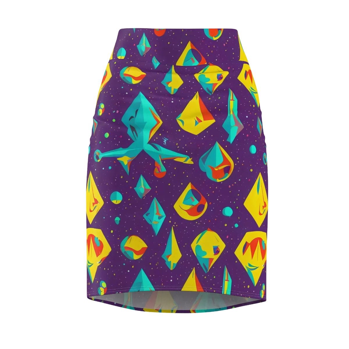 Cascading Prism on Pencil Skirt — Front