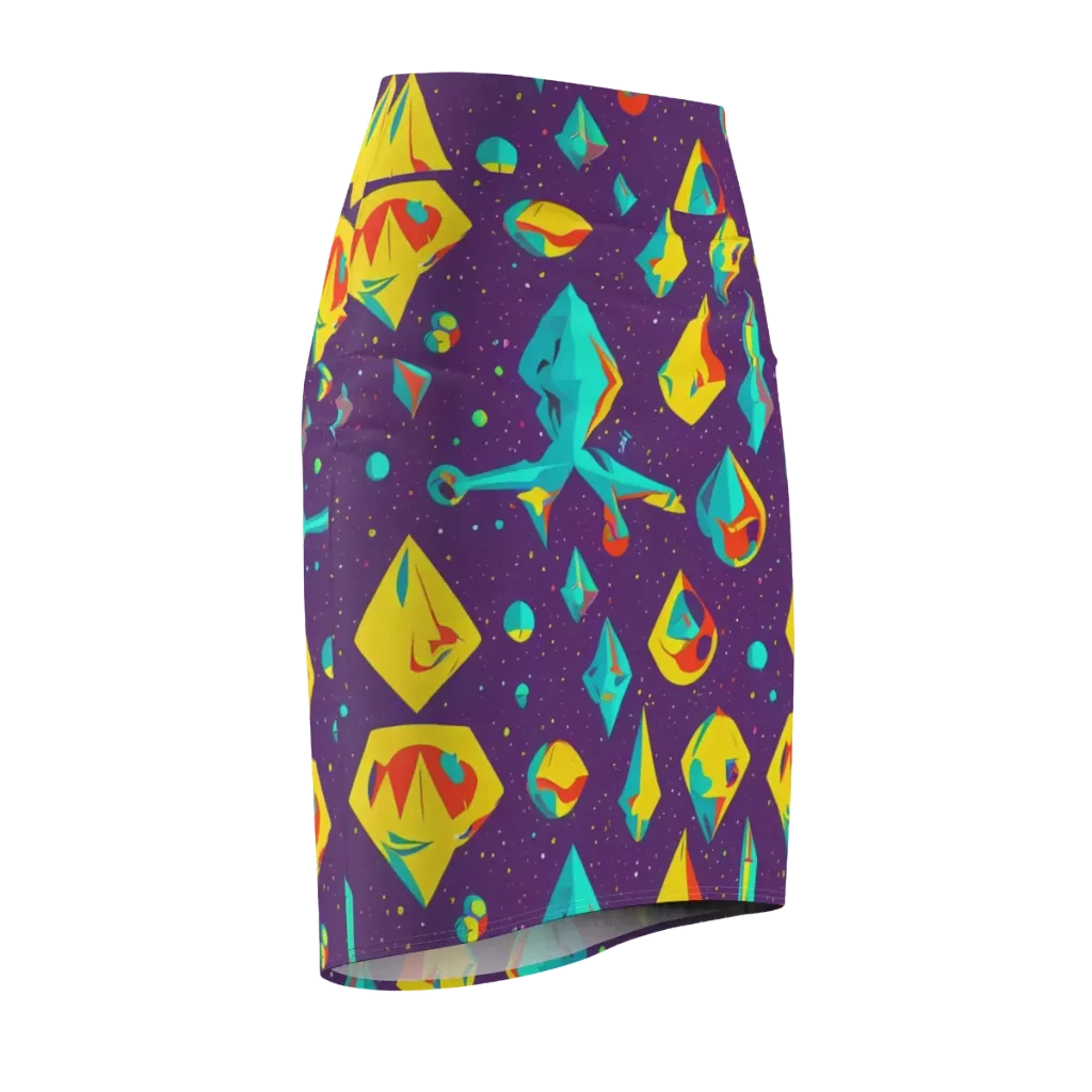 Cascading Prism on Pencil Skirt — Front Side