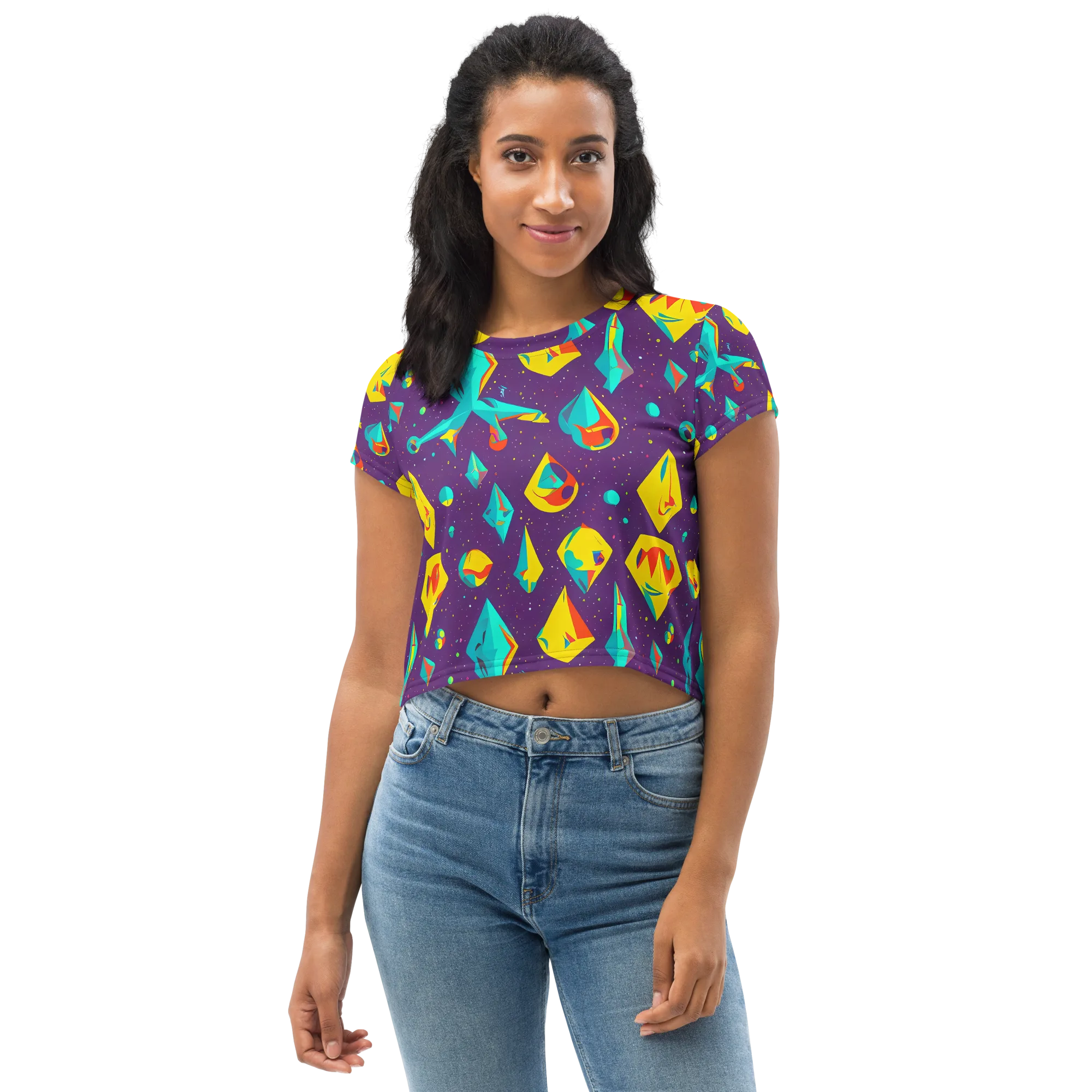 Cascading Prism on Crop Tee — Front