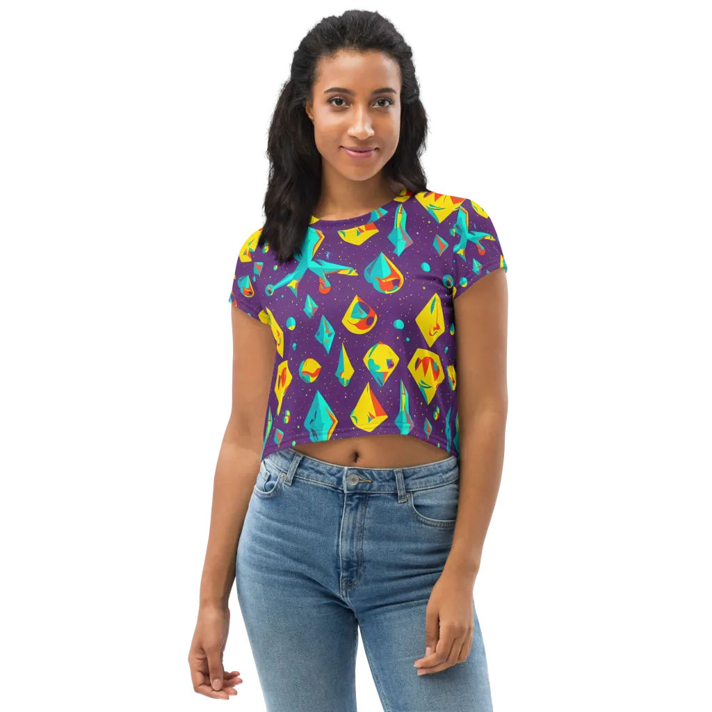 Cascading Prism on Crop Tee — Front