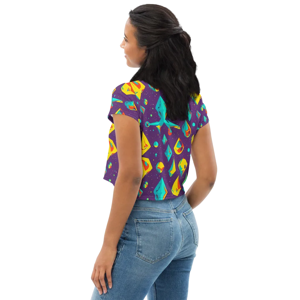Cascading Prism on Crop Tee — Left Back