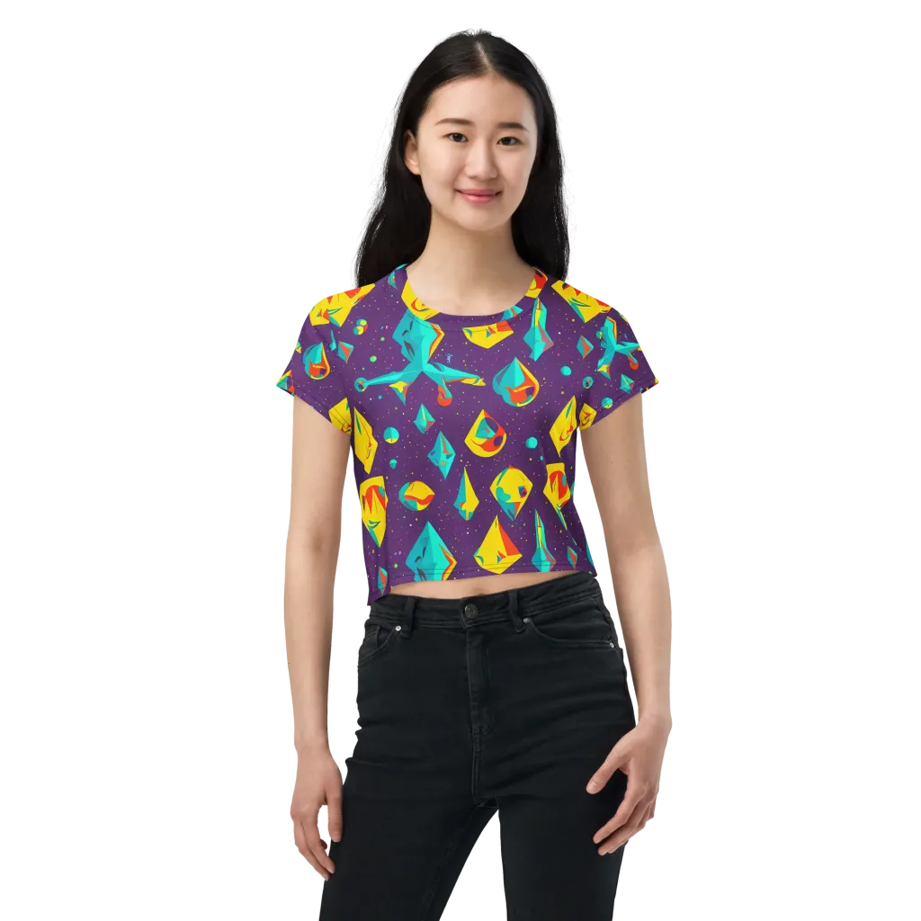 Cascading Prism on Crop Tee — Front