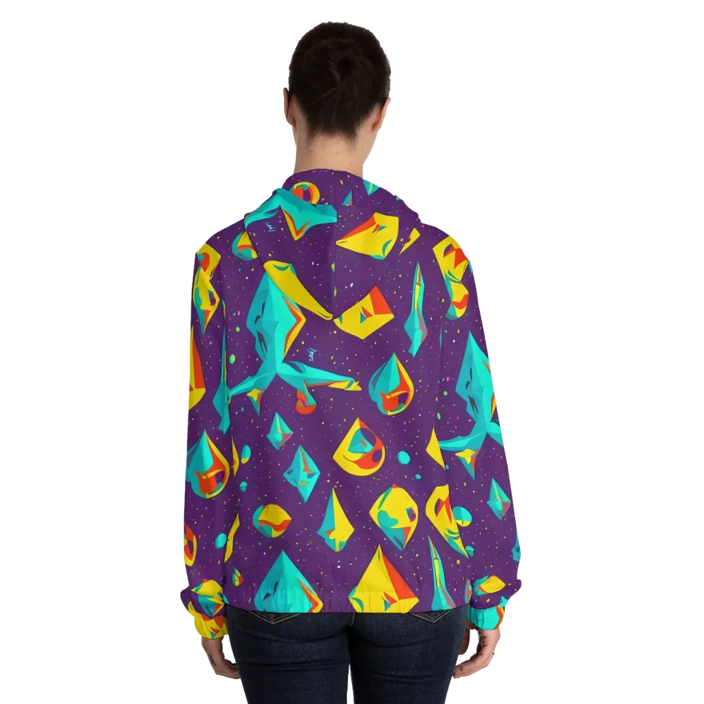 Cascading Prism on Women's Full-Zip Hoodie — Back On Person