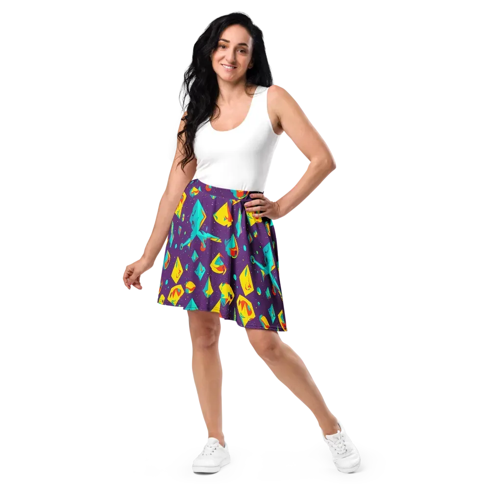 Cascading Prism on Skater Skirt — Front