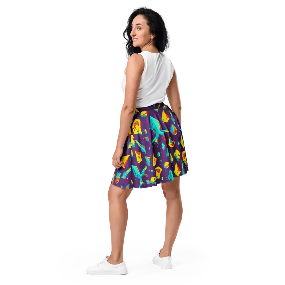 Cascading Prism on Skater Skirt — Back