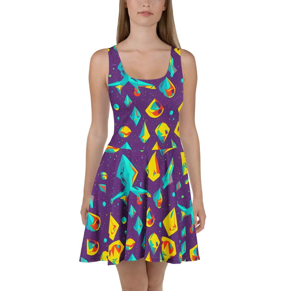 Cascading Prism on Skater Dress — Front