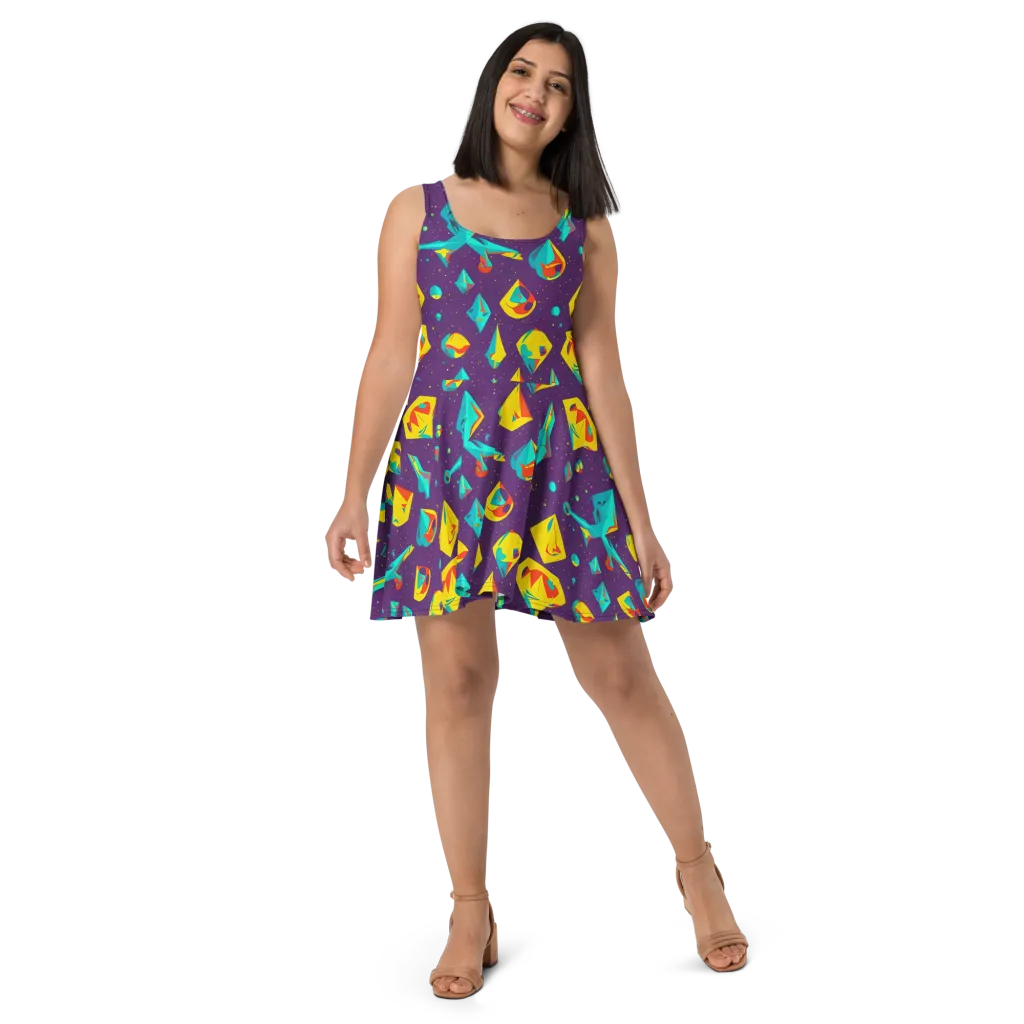 Cascading Prism on Skater Dress — Front