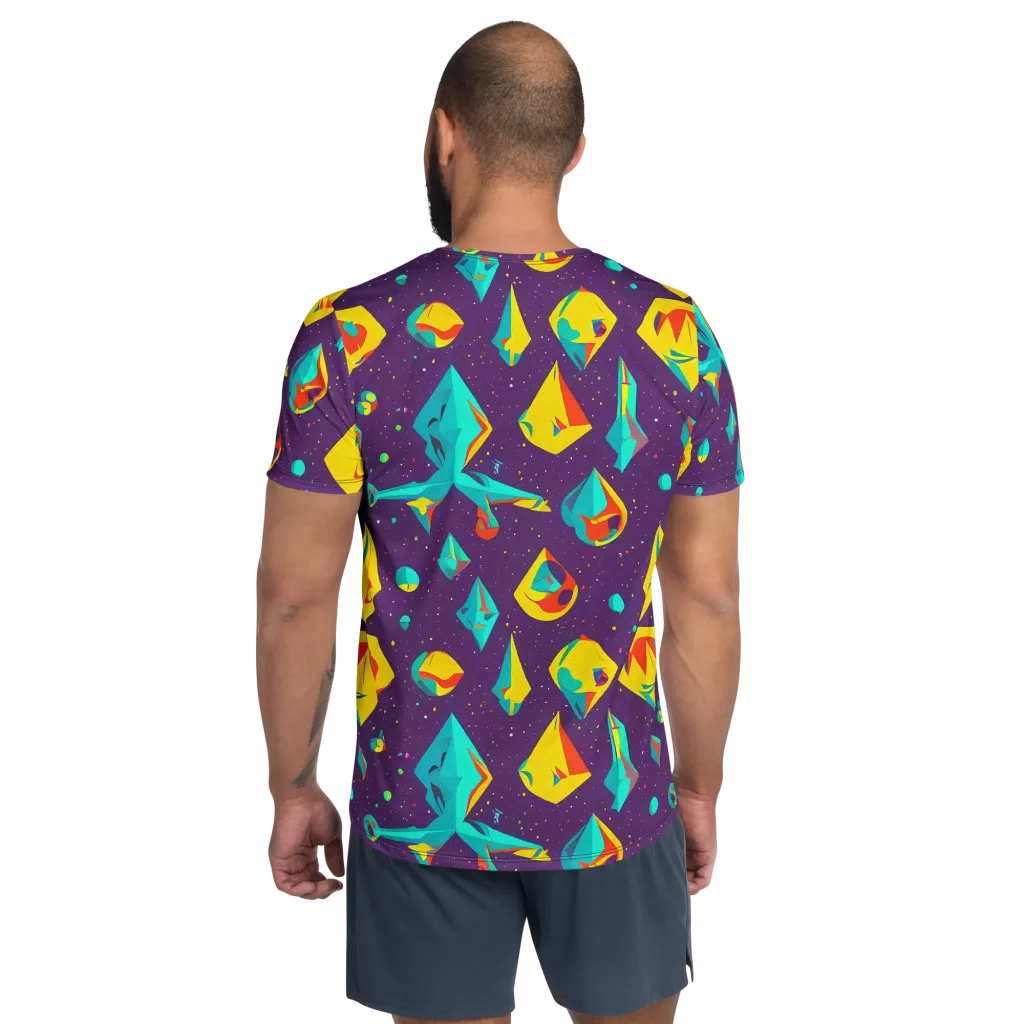 Cascading Prism on Men's Athletic T-Shirt — Back