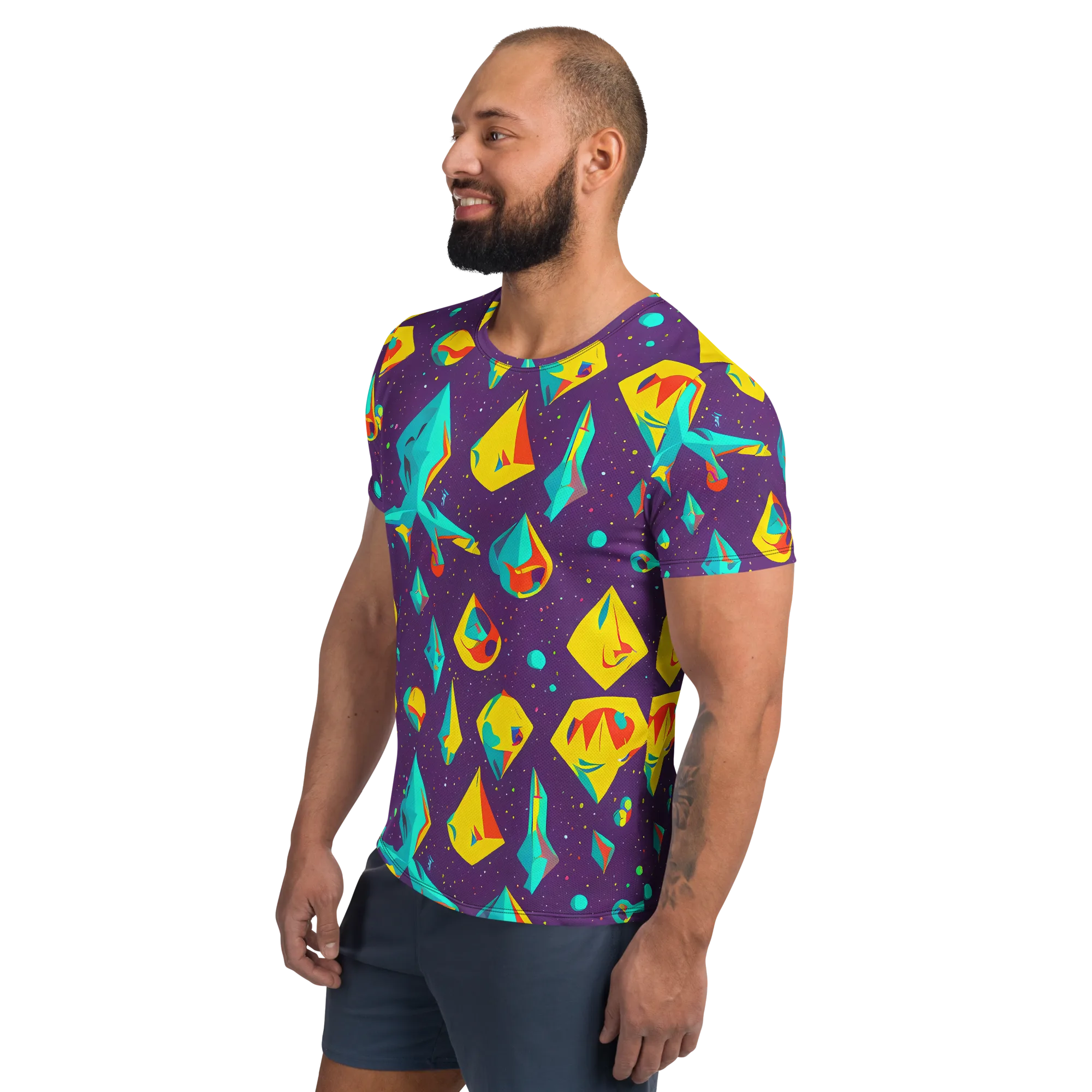 Cascading Prism on Men's Athletic T-Shirt — Left