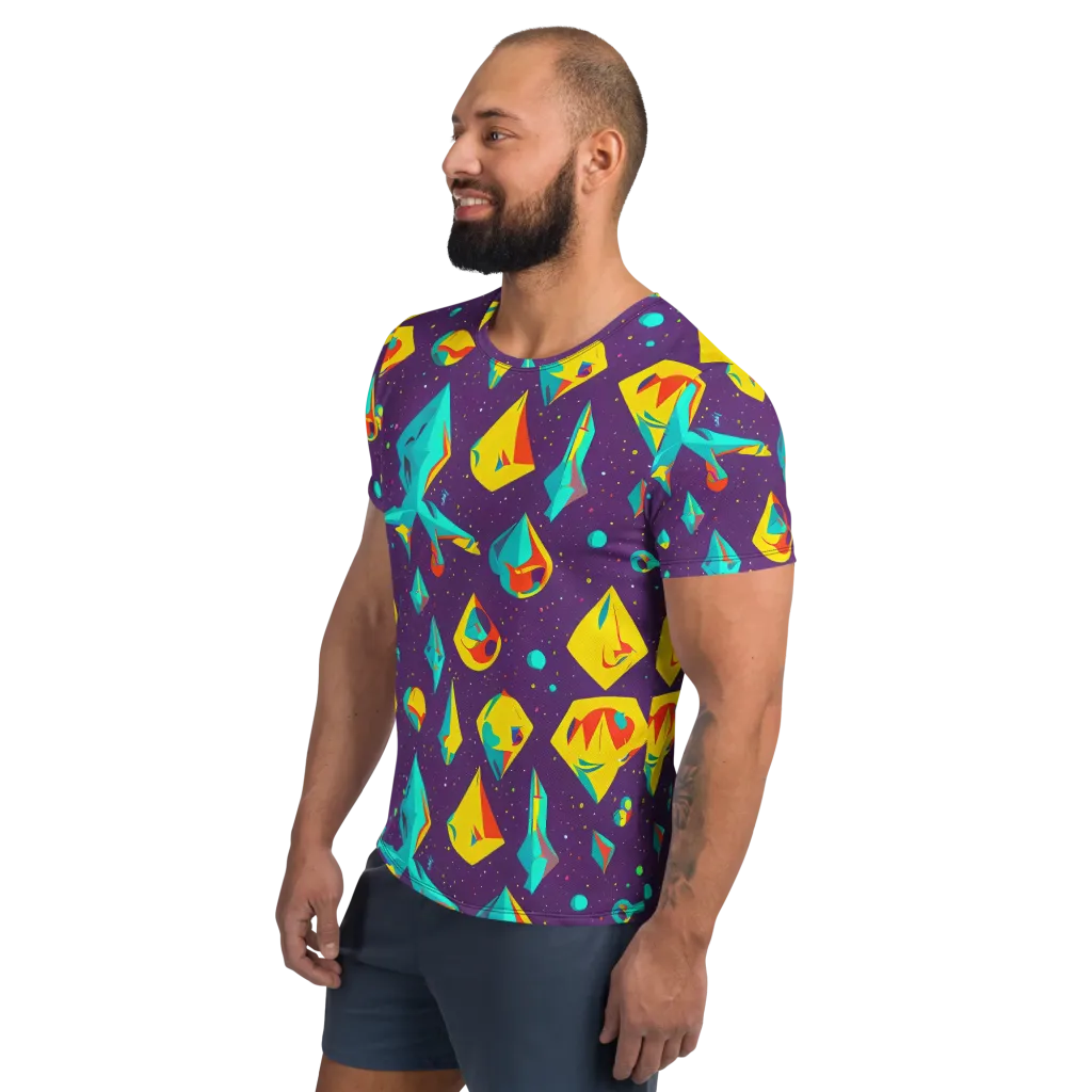 Cascading Prism on Men's Athletic T-Shirt — Left