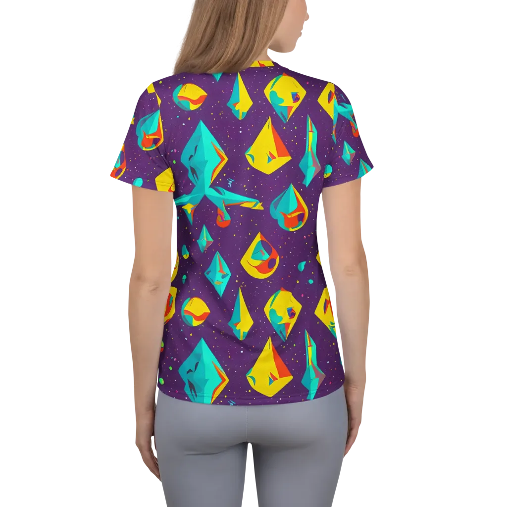 Cascading Prism on Women's Athletic T-Shirt — Back